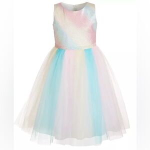 Bonnie Jean Pastel Rainbow Sleeveless Dress